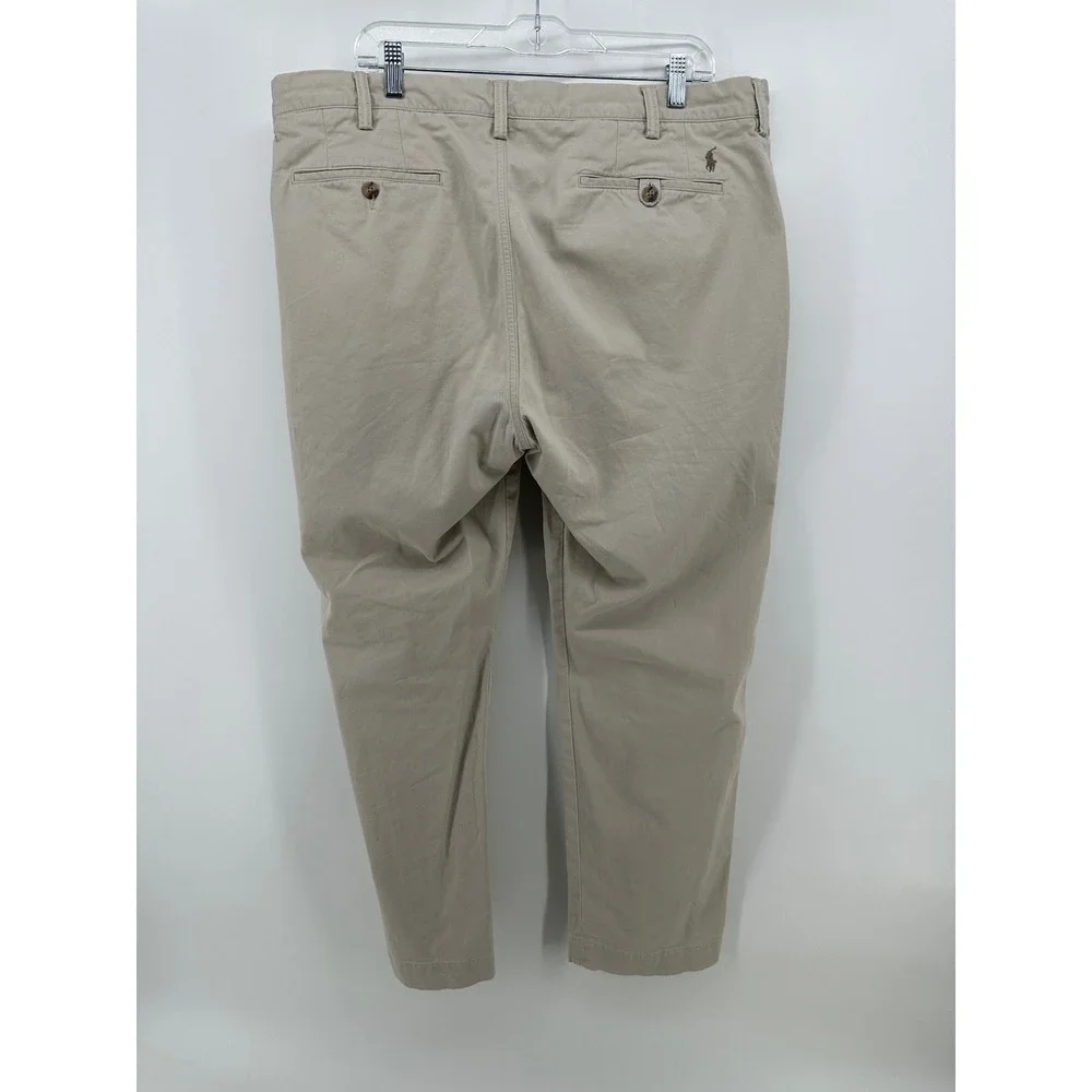 Polo Ralph Lauren Mens 38x30 Khaki Tan Stretch Straight Fit Chino Pants Cotton